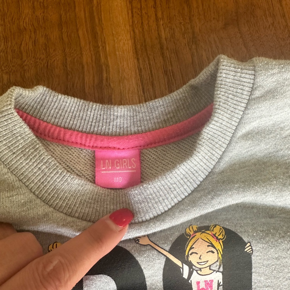 LN GIRLS PINK SWEATSHIRT TUNIC STYLE GIRLS DRESS. SIZE 5T. - Picture 4 of 9